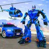 Helicóptero de Policía y Robots en Juego de Coches icono