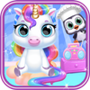 unicornio virtual pooney mascota juego icono