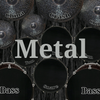 Drum kit metal icono