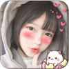 Blush: red cheeks, shy face, kawaii anime stickers icono