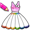 Glitter Dresses Coloring Book - Drawing pages icono