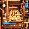 Cool Wallpapers and Keyboard - Steampunk Pipes icono